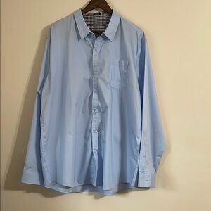Coofandy Light Blue Men's Collard Business Casual Minimalist Dress Shirt 3XL